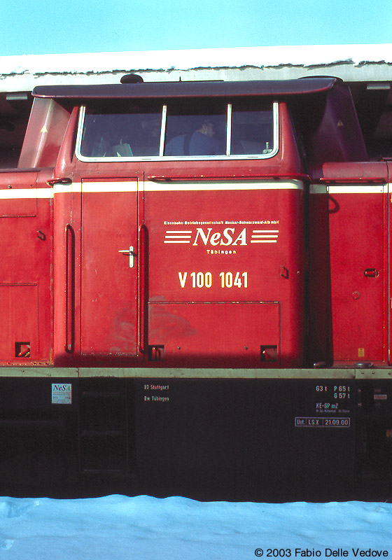 Das F&uuml;hrerhaus der V100 1041 (Kempten, 15.02.2003)..